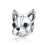 FeatherWish Sterling Silver 925 I Love My Puppy Dog French Bulldog Dog Puppy Best Friend Pet Animal Bead Charm Fits And Compatible With Pandora Bracelets Gift Mum Wife Friend Sister (Bulldog Dog)