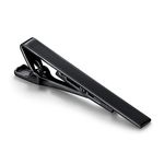 FATASH Men's Metal Tie Clip - Stylish and Minimalist Design - Suitable for Daily Work, Wedding, Business, and Formal Occasions - Great Gift for Men - Black