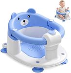 Baby Bath Seat for Babies 6 Months & up, Non-Slip Toddler Bath Seats for Babies Sitting Up, Safe Infant & Newborn Bathtub Chair with 4 Suction Cups & Soft Cushion for Shower,Blue