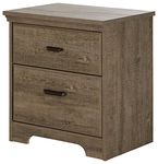 South Shore Furniture Versa 2-Drawer Nightstand, Weathered Oak