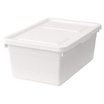 Ikea Plastic Sockerbit Box With Lid - (0.545 Kg, White, Standard Size)