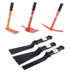 Utkarsh Heavy Duty Garden Kit | Garden Pickaxe, Hand Hoes with Prongs-2 Nos., 1 Inch, 2 Inch, 3 Inch Khurpi | Home Gardening Kit Essentials, Strong Durable Steel Planter Accessories | Set of 6 Tools