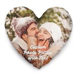 Easycosy Personalised Cushion Cover - Velvet Photo Pillow Cases - Two Side Print - Custom Valentine's Day Birthday Wedding Special Moments Gift idea for Couple Friends Lover-40X40CM