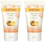 Burt's Bees 99.9% Natural Peach and Willow Bark Deep Pore Exfoliating Facial Scrub, 113.3 grams (Pack of 2)