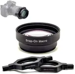 FotoZ HD Snap-on Macro Lens with 37-52mm & 55-72mm Universal Adapter for Telephoto Lenses, Compatible with Most Canon Sony Nikon Camera, 37 40.5 43 46 49 52 55 58 62 67 72mm Snap-on Macro Lens