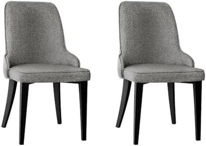 Artiss Dining Chairs Set of 2 Grey Chair Nursing Seats Reading Seating Home Living Room Bedroom Kitchen Cafe Office Furniture, Vintage Linen Fabric, in 45cm Seat Height