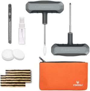 ETENWOLF Flat Tire Repair Kit with Plugs 16 Pcs, Heavy Duty Tire Plug Kit for Car, Motorcycle, ATV, Jeep, Truck, Tractor (Grey)