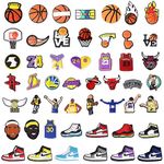 50Pcs Basketball Charms, Charms Basketball and Non-Repeat Sports Charms for Boys, Gift Decor PVC Shoe Charms for Teens Man Party Favors