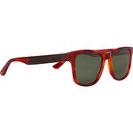 Woodies Red Smog Acetate Walnut Wood Sunglasses with Green Lenses