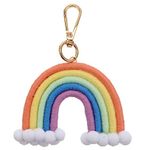 Amosfun Rainbow keyring, macrame rainbow key ring, bag charm for girls, women, handbags, shopping bag, purse, car