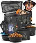 The Original Doggy Bag™ - Complete Dog Travel Bag for Supplies with 2 BPA-Free Travel Dog Bowls & 2 Pet Food Containers - Traveling Kit for Road Trips, Camping, Weekend Away or Doggy Gift: Camo