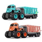 SHIPEASE 1:43 Die cast Alloy Animal Transport Truck Toys for Kids Boys Girls Friction Powered Car Carrier Truck Pull Back Vehicle Miniature Toy (Pack of 1, Multicolor)