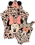 Disney Minnie Mouse Girl's Swimsuit & Hooded Towel Poncho Set 6-7 Years Pink