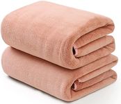 Microfiber Bath Towel (2 Pack) - Super Absorbent - Quick Dry Microfiber Bath Towels (35 in x70 in, Orange)