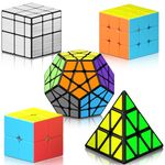 Vdealen Speed Cube Set, Cube Bundle 2x2 3x3 Pyramid Dodecahedron Mirror Magic Cube, Smooth Puzzle Cube Collection Games Toy Gift for Kids & Adults [5 Pack]