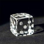 QFkris 2" Glass Polyhedral Dice Block Paperweight Decorative 3D Laser Etched Clear Crystal Art Cube Figurines Collectibles,Clear