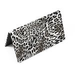 SZDYM Mermaid Empty Magnetic Palette, Fish scale Empty Magnetic Palette for Highlighters Eyeshadows Lipstick Blush Powder Rectangle Large size (Leopard Grain)