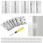 YSDMY 10pcs Timber Door Hinges (3Inch), 75mm Stainless Steel Folding Butt Hinges with 60 pcs Screws, Bonus with Screwdriver, Fire Door Hinges for Internal & External Doors