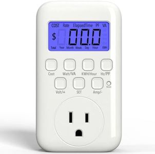 HBN Watt Meter Plug with Backlight, Plug-in Socket Power Meter Electricity Usage Monitor Consumption Home Electrical Energy Monitor, Voltage Amps Wattage Electricity Usage Tester, 9 Display Modes