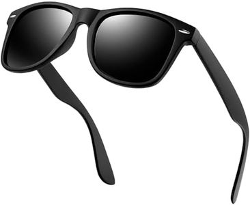 KANASTAL Lunettes de Soleil Homme Polarisées Rétro Lunettes de Soleil Femme Noir Mode Vintage Carrées Lunette UV400 pour la Conduite Pêche