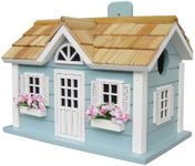 Home Bazaar Hand-Made Nantucket Cottage Blue Bird House - Bird Friendly - Home Decor