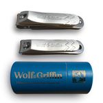 Wolf & Griffin Ultimate Precision 2-Piece Nail Clipper Set | Stainless Steel | Professional Nail Clipping Kit for Fingernails & Toenails | for Men & Women