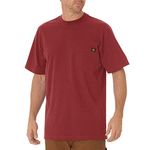 Dickies Men's Short Sleeve Heavyweight Crew Neck Tee, Burgundy, 2X