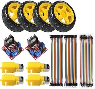 Diitao 2pcs L298N Motor Drive Controller Board Module Stepper Motor TT Motor Control Module Dual H-Bridge with 4pcs DC Motor and Smart Car Wheel for Arduino