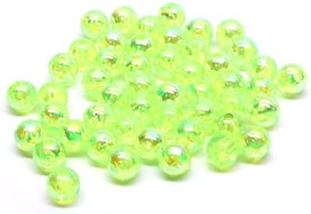 Harmony Fishing - Holographic Beads for Fishing Rigs, Baits & Lures (50 Pack) (Chartreuse, 6mm (50 Pack))