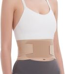 RANDY SUN Ultra Thin Back Brace, Lightweight Breathable for Women & Men, Invisible Waist Support Belt for Lower Back Pain Relief and Posture Correction Beige L