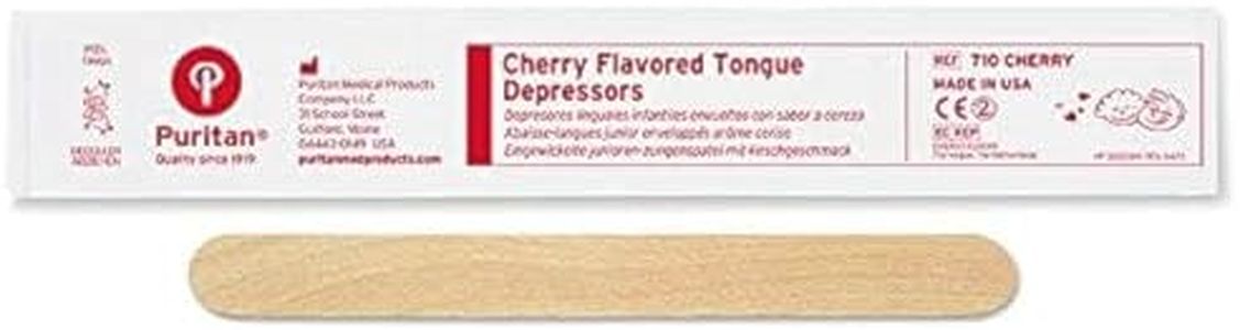 Puritan Medical 5.5" Cherry Flavored Junior Wood Tongue Depressor - 710 Cherry (Case of 50)
