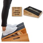 KZEBRA Professional Wooden Slant Board, 5 Positions Adjustable Slant Board for Calf Stretching Squats Incline Board and Calf Stretcher, Slant Squat Board for Knees Ankle Heel Feet Leg