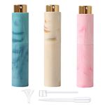 3pcs Travel Perfume Bottle TSA Approved Travel Perfume Atomizer Refillable Bottle 10ml Mini Spray Bottle Liquids Leak Proof Containers Travel Accessories (Blue+Beige+Pink)