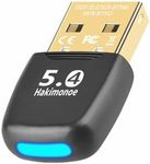 Hakimonoe Upgraded Bluetooth 5.4 USB Adapter for PC Laptop, Wireless Transmitter Dongle for Windows 11 10 8.1 7 Desktop Computer Bluetooth Headset Headphones Speaker Keyboard Mice Printer, Plug n Play