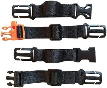 Amlrt 2 Pack Backpack Chest Strap- Nylon -Suitable for Webbing on The Backpack up to 25MM(Black)