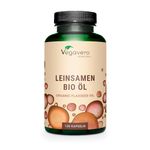 Vegavero Organic Flaxseed Oil | Vegan Omega 3 6 9 Capsules | Premium Quality | Cold-Pressed Organic Linseed Oil | NO Additives | Lab-Tested | 120 Capsules