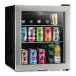 Subcold Super50 LED – Mini Fridge | 50L Beer, Wine & Drinks Fridge | LED Light + Lock and Key | Energy Efficient (Stainless Steel)