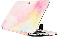 SwooK PU Leather Book Folio Case Cover for MacBook Air 13 inch [2018 2019 2020] Release M1 A2337 A2179 A1932 MacBook air Sleeve Case Cover (Rainbow Mist)