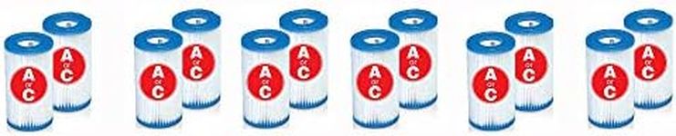 Intex Easy Set Swimming Pool Type A or C Filter Replacement Cartridges (6 Pack)