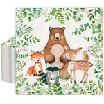 JarThenaAMCS 100 Sheet Woodland Baby Shower Paper Napkins Forest Animals Disposable Napkins Decorative Creature Luncheon Dinner Napkin for Party Supplies Table Decor, 6.5 x 6.5 Inch