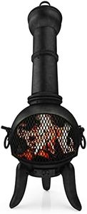 Jago® Camino da Esterno - in Ghisa, Design Vintage, Altezza 108 cm, con Attizzatoio Incluso, a Carbone/a Legna - Stufa da Giardino, Decorativo Caminetto da Esterno, Riscaldamento da terrazzo