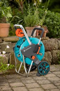 GARDENA CleverRoll M Hose Cart – 20m Capacity, Metal Frame, Drip Device