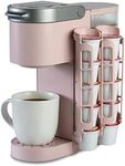 STORAGENIE Coffee Pod Holder for Keurig K-cup, Side Mount K Cup Storage, Perfect for Small Counters (2 Rows/For 10 K Cups, PINK)