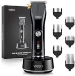 YIRISO Beard Trimmer & Hair Clipper for Men Professional with Adjustable Precision Dial, Cordless Waterproof Electric Razor Men, High Power, 35 Length Setting and 6 Guards, Travel Lock, Gifts for Men