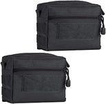 IronSeals MOLLE Pouch, 2 Pack Multi-Purpose Tactical Compact Water-Resistant Utility Gadget Gear EDC Pouch, Black, One Size