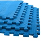 Xtrim Puzzle Exercise Mat (10mm) EVA Foam, Interlocking Tiles, Kids Play Mat, Protective Flooring for Home Gym Equipment, Interlocking Foam Mat for Gym (4 Tiles & 8 Borders, Covers 16 Sq.Ft., Blue)