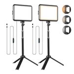 NiceVeedi Photography Lighting Kit, 2-Pack LED Desktop Video Light 2800K-6500K for Filming/Zoom/Game/Streaming/Video Conference/TikTok, 14 * 18cm Dimmable Studio Light with 40-60cm Portable Tripod