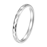 Flongo Wedding Promise Rings Women: Tungsten Steel Cutting Face Ring - Jewelry Gifts for Wife Girlfriend(silver#10)
