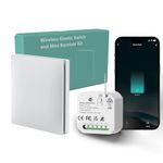 WiFi Smart Wireless Lights Switch Kit, ECO-NEWLEAF Waterproof On/Off Switch Compatible with Alexa & Google Assistant Voice Control Timing Function