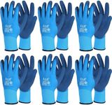 Joottuan 6 Pairs Waterproof Winter Work Gloves for Men and Women Thermal Insulated Gloves Warm Freezer Working Gloves for Men Cold Weather (Blue, 6)